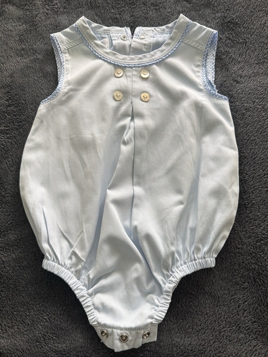 Mud Pie Other - Mud Pie Light Blue Sleeveless Baby One-Piece Romper